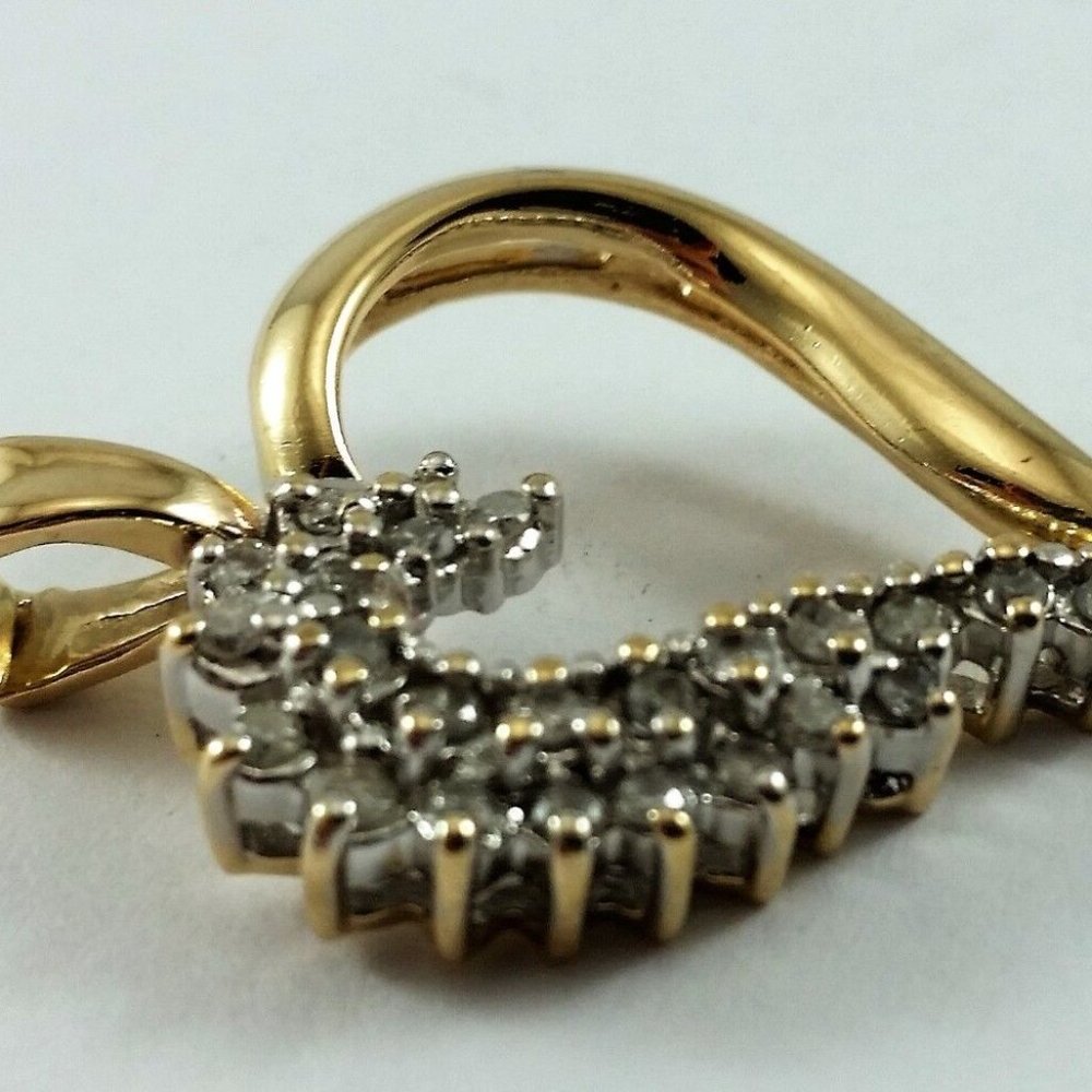 Exquisite 14k Solid Two Tone Multi Tone Gold Hear… - image 5